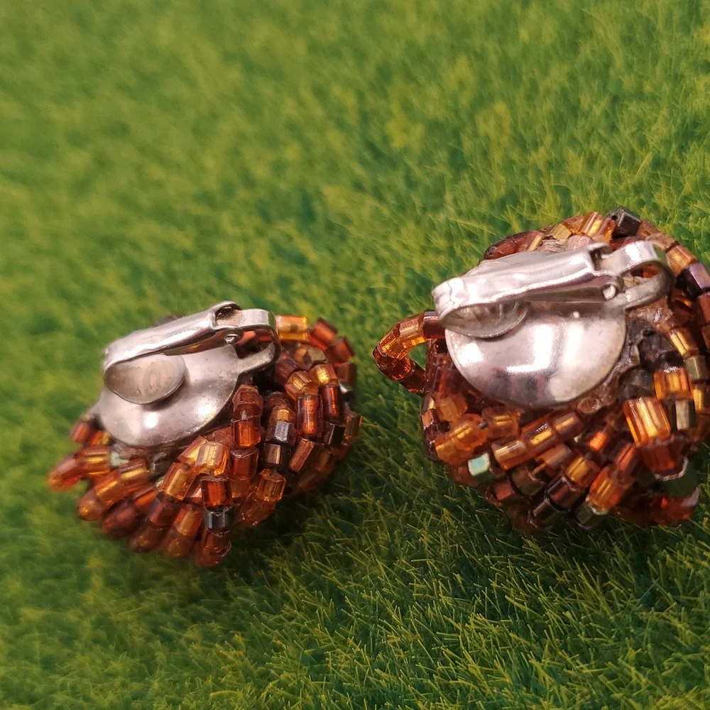 Elegant Beaded Clip-On Earrings E2121